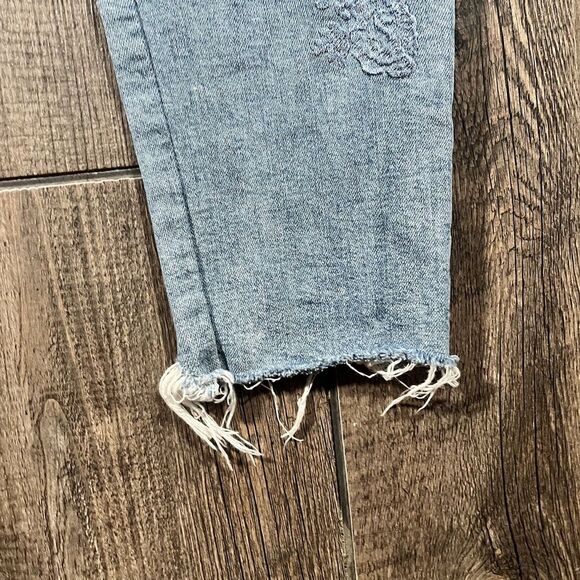Lucky Brand Jeans Womens Sz 10 Ava Skinny Light Ankle Embroidered Floral 32x28 - Picture 11 of 14